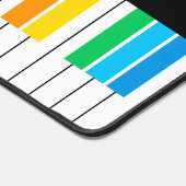 ブラックピモダンアノカラフルアキーボードパーソナライズされた デスクマット (コーナー)