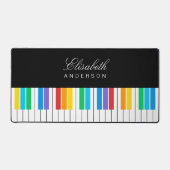 ブラックピモダンアノカラフルアキーボードパーソナライズされた デスクマット (正面)