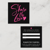 ブラックピモダンンク共有ラブスクリプトタイポグラフィ 紹介カード (正面/裏面)