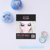 ブラックピモダンンク美しいサロンプロモーションお得なQRコード チラシ (シングル)