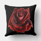 ブラックピロークッションに赤バラ クッション (裏面)