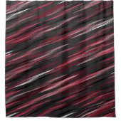 ブラックピンクとグレーのストリーク シャワーカーテン (正面)