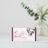 ブラックピンクとダークピンク結婚フローラプレイスカード プレイスカード (スタンド正面)