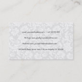 ブラックピンクとホワイトのエレガントフローラ 名刺 (裏面)