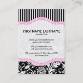 ブラックピンクとホワイトのフローラマスク2カスタマイズ- 名刺 (裏面)