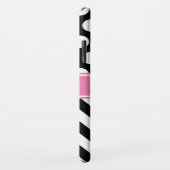 ブラックピンクとホワイトシェブロン水玉模様モノグラム Case-Mate iPhoneケース (裏面/右)