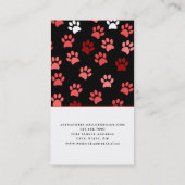 ブラックピンクとホワイトドッグポープリント |犬のトリマー 名刺 (裏面)