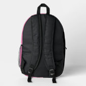 ブラックピンクのカスタマイズ可能なバックパック プリントバックパック (裏面)