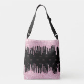 ブラックピンクのドリップ モノグラム エレガント クロスボディバッグ (裏面)