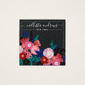 ブラックピンクのフローラ筆記用イヤリング表示カード (正面)