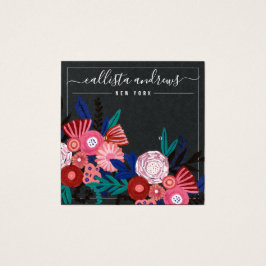 ブラックピンクのフローラ筆記用イヤリング表示カード