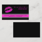 ブラックピンクのリップスティックのマークグリッター名刺 名刺 (正面/裏面)