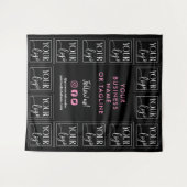 ブラックピンクのロゴ＆ソーシャルメディアの背景 タペストリー (正面(横))