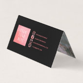 ブラックピンクの水彩ソーシャルメディアの写真とロゴ 名刺 (裏面)