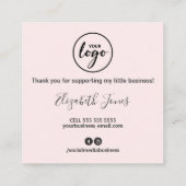 ブラックピンクの濃いインクをご購入いただき、ありがとうございます スクエア名刺 (裏面)