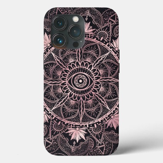 ブラックピンクアイマンダラ Case-Mate iPhoneケース (裏面)
