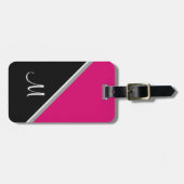 ブラックピンクアクリルバーラップブロック絵画ズ ラゲッジタグ (正面横)