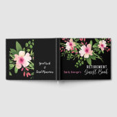 ブラックピンクウォーター色フローラ退職パーティー ゲストブック (全面)