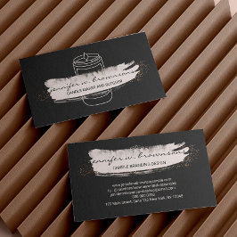 ブラックピンクエレガントのシンプル大豆キャンドル 名刺