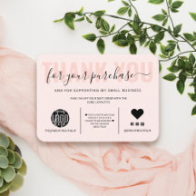 ブラックピンクエレガントのスクリプトロゴお客様に感謝