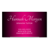 ブラックピンクエレガントグラデーション色 マグネット名刺 (正面)