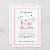 ブラックピンクエレガントハートブライダルシャワー招待 招待状 (正面)