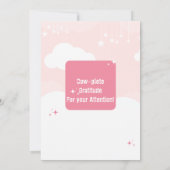 ブラックピンクカウホワイトクラウドベビーシャワー 招待状 (裏面)