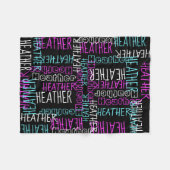 ブラックピンクガールズパーソナライズされた名前をカスタムする フリースブランケット (正面(横))