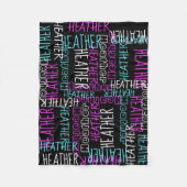 ブラックピンクガールズパーソナライズされた名前をカスタムする フリースブランケット (正面)