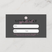 ブラックピンククライアントアポイントメントカードQRコードロゴ 名刺 (正面)