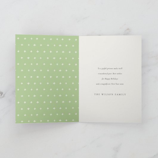 ブラックピンククリスマスオーナメントフォトポインセチア シーズンカード (内部)