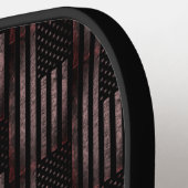 ブラックピンクグランジヴィンテージアメリカ国旗のパターン ピックルボールラケット (左詳細)