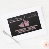 ブラックピンクグリッター洗浄洗剤 長方形シール (封筒)