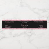 ブラックピンクグリッター防水化粧品瓶ラベル ペットボトルラベル (シングルラベル)