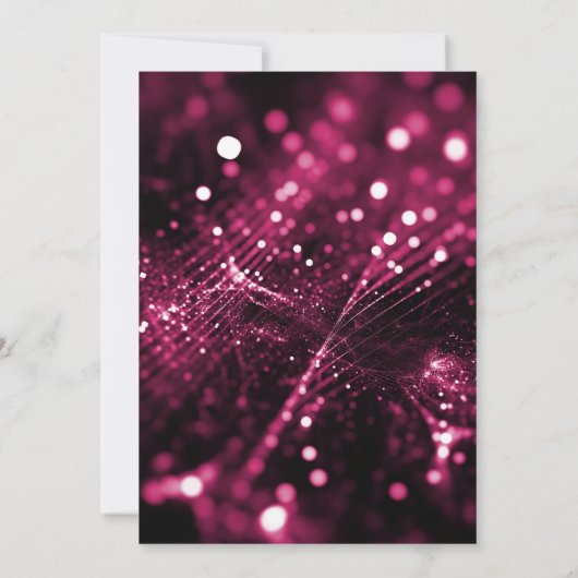 ブラックピンクサテンダイヤモンドウォーターフォールドバースデーパーティー 招待状 (裏面)