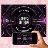 ブラックピンクサプライズ40th誕生日パーティー 招待状