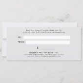 ブラックピンクシンプルモダンギフト証書 (裏面)