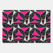 ブラックピンクジオメトリ星メガネ ラッピングペーパーシート (正面)