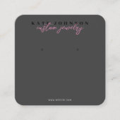 ブラックピンクジュエリーホルダーイヤリング表示スクリプト スクエア名刺 (正面)