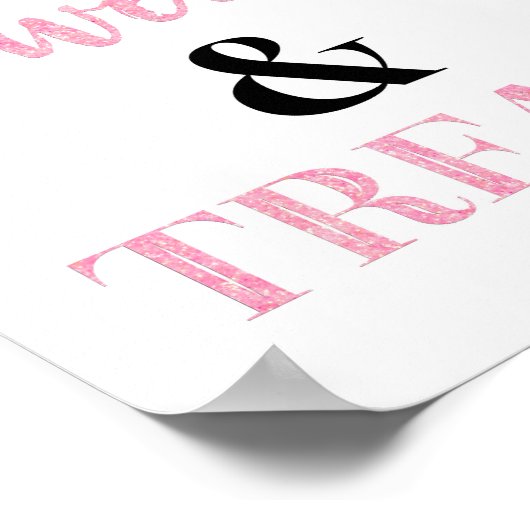 ブラックピンクスイーツ&トリートデザートテーブル ポスター (角)