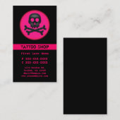 ブラックピンクスカルタトゥーカスタムー名刺 名刺 (正面/裏面)