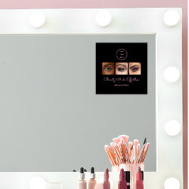 ブラックピンクスクリプトロゴ写真メイクスタジオ ウィンドウサイン