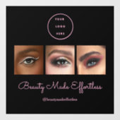 ブラックピンクスクリプトロゴ写真メイクスタジオ ウィンドウサイン (シート)