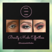 ブラックピンクスクリプトロゴ写真メイクスタジオ ウィンドウサイン (シート3)