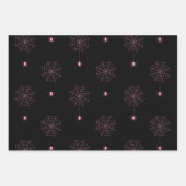 ブラックピンクスパイダーこうもりクールキュート不気味ハロウィン ラッピングペーパーシート (正面2)