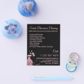 ブラックピンクスプレー清掃の清掃メイドハウスクリーニング チラシ (シングル)