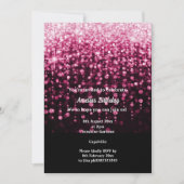 ブラックピンクダイヤモンドウォーターフォールドバースデーパーティー 招待状 (正面)