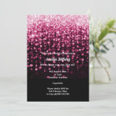 ブラックピンクダイヤモンドウォーターフォールドバースデーパーティー 招待状 (スタンド正面)