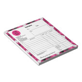 ブラックピンクダイヤモンド会社ビジネスショップインボイス ノートパッド (アングル)