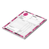ブラックピンクダイヤモンド会社ビジネスショップインボイス ノートパッド (回転)